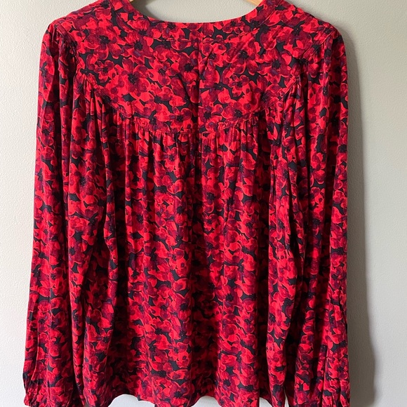 Red Floral Blouse - Picture 3 of 3